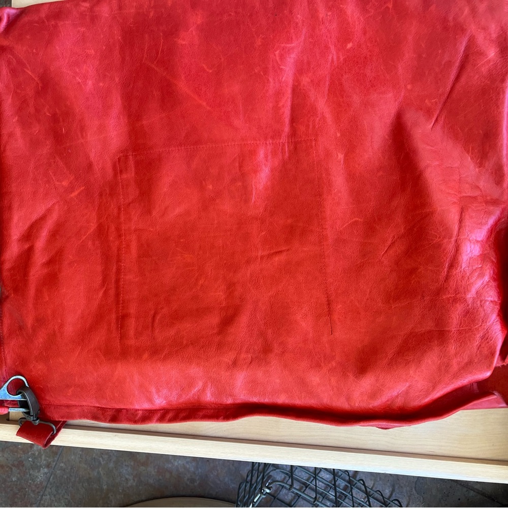 Red Leather handmade satchel Crossbody Bag - Picture 15 of 15